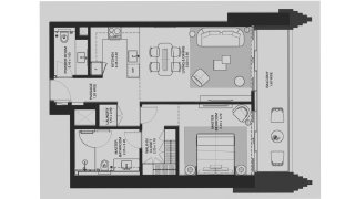 Apartment floor plan, 1 bedroom in Atelis at d3 No. 11007