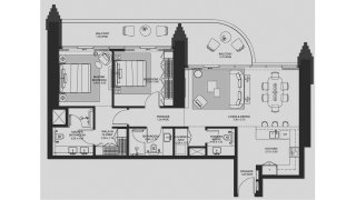 Apartment floor plan, 2 bedrooms in Atelis at d3 No. 11010