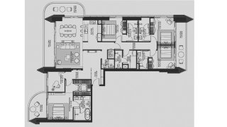 Apartment floor plan, 4 bedrooms in Atelis at d3 No. 11015